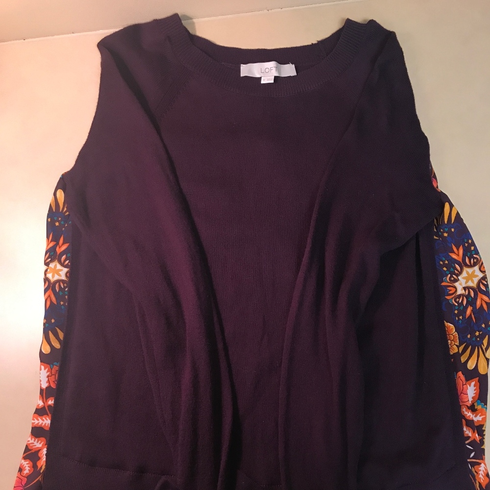 Loft business casual top Burgundy